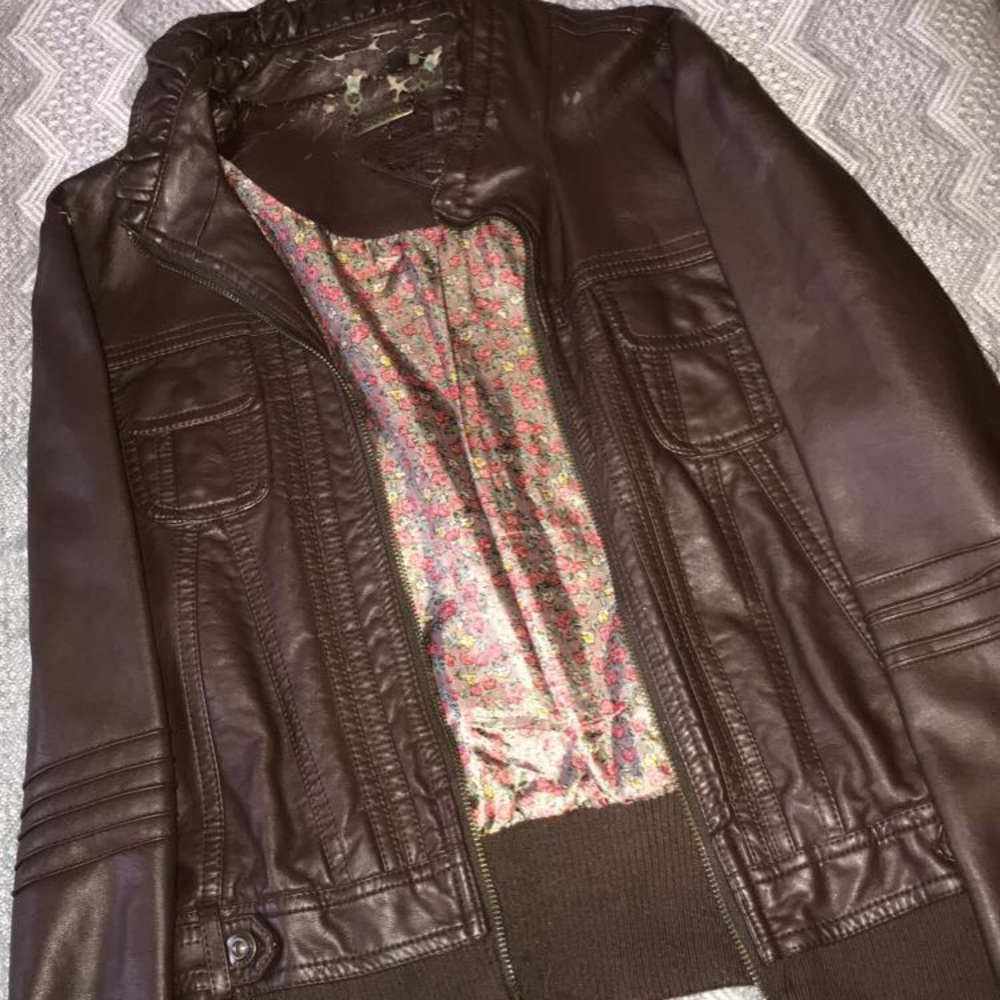 Dark brown leather jacket